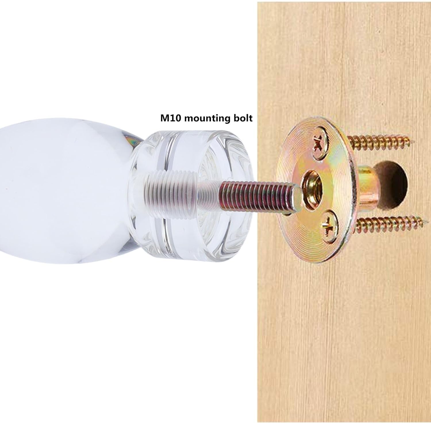 LC LICTOP Clear Acrylic Furniture Legs, 7 Inch Height Lucite Sofa Feet with M10 Hanger Bolt & Flange Nut, Modern Cabinet Risers for Table, Couch, Bookcase, Nightstand, 4Pcs Replacement Legs