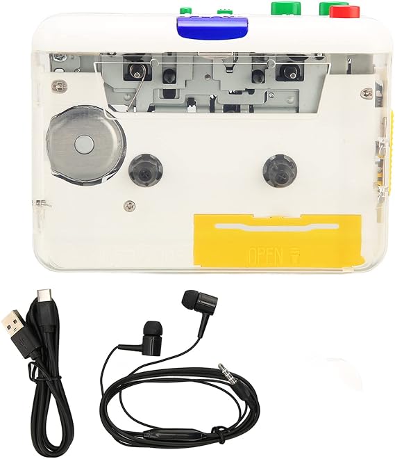 Acogedor Portable Cassette Player with Headphones, Converts old tapes and cassettes to MP3, Capture via USB, Tape to MP3 Converter, Compatible with Windows and OS X