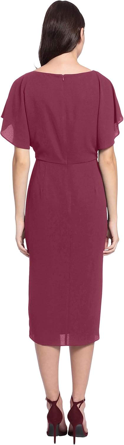 Maggy London Women's Dresses Boat Neck Flutter Sleeve Dress Occasion Event Guest of - Image 3