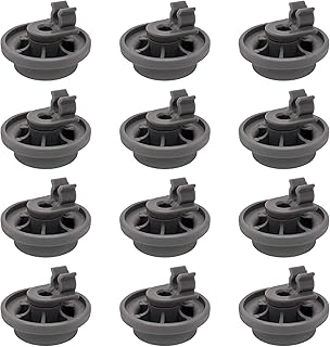 12 Pack 4581DD3003B Dishwasher Lower Rack Wheels Gray Dishwasher Rack Parts Dishrack Roller Assembly Repalcement for L-G Dishwasher Replaces 4581DD3003B 4581DD3003C PS12075858