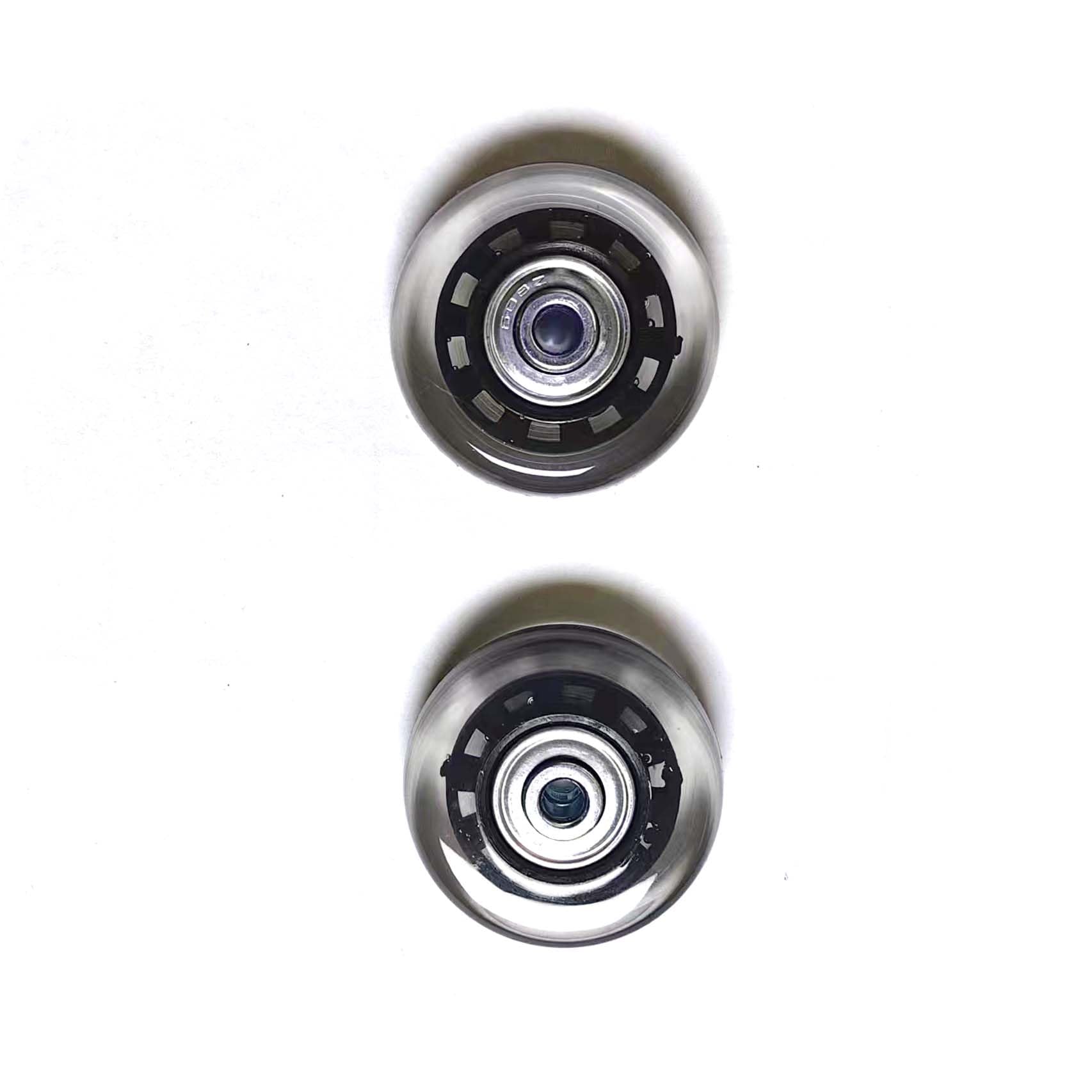 Set di 2 ruote nere e trasparenti, 40/45/50/60/70/75 mm, resistenti all'usura, con ABEC 6 mm, 608zz, kit di riparazione per pattini in linea (45 x 6 x 18 mm/1,77 x 0,24 x 0,7 pollici)
