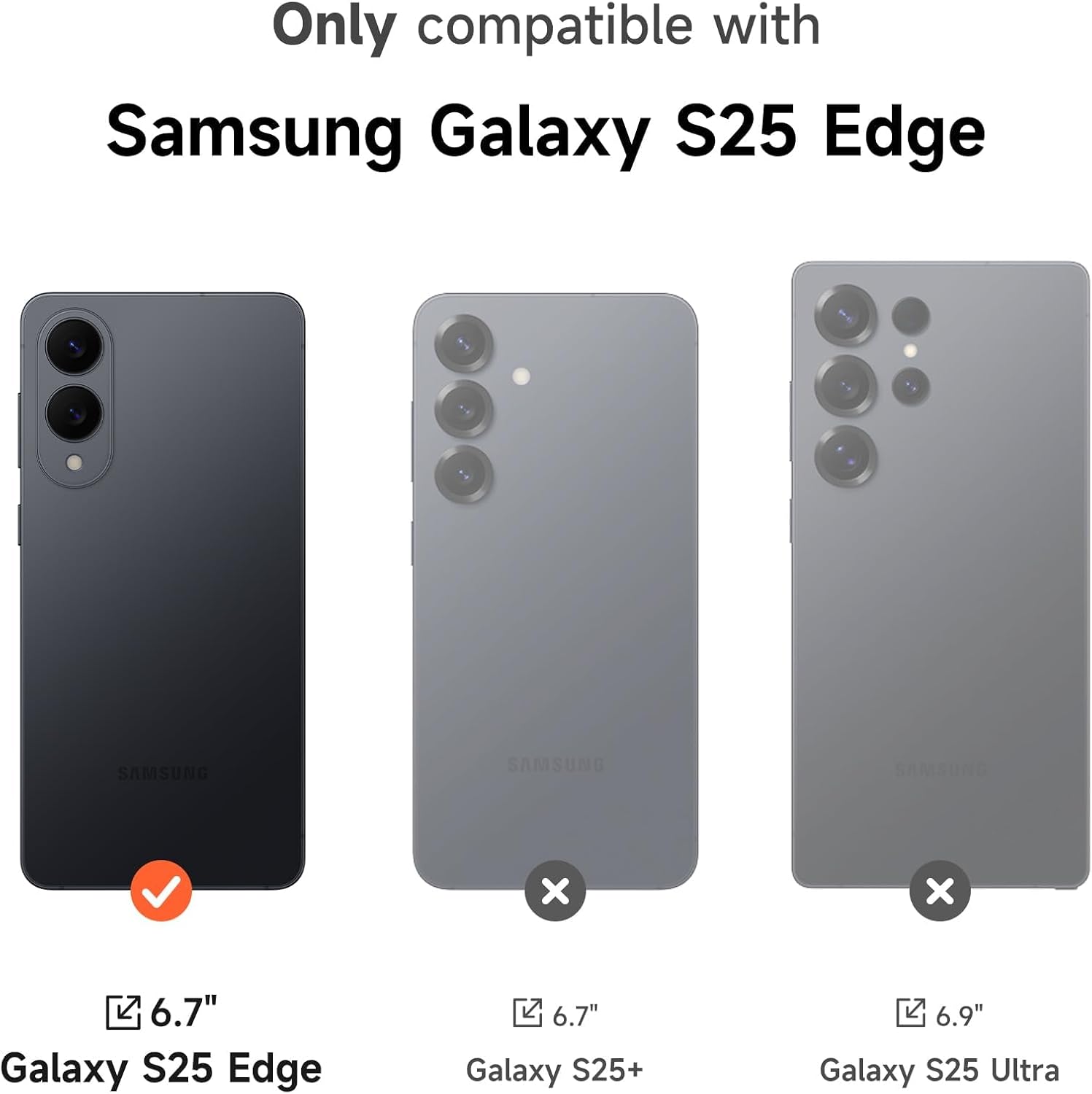 SURITCH for Samsung Galaxy S25 Edge Case with 360° Rotatable Hand Strap Phone Grip & Invisible Kickstand & Slide Camera Cover, Rugged Shockproof Protective Cover for S25 Edge -Black - Image 2