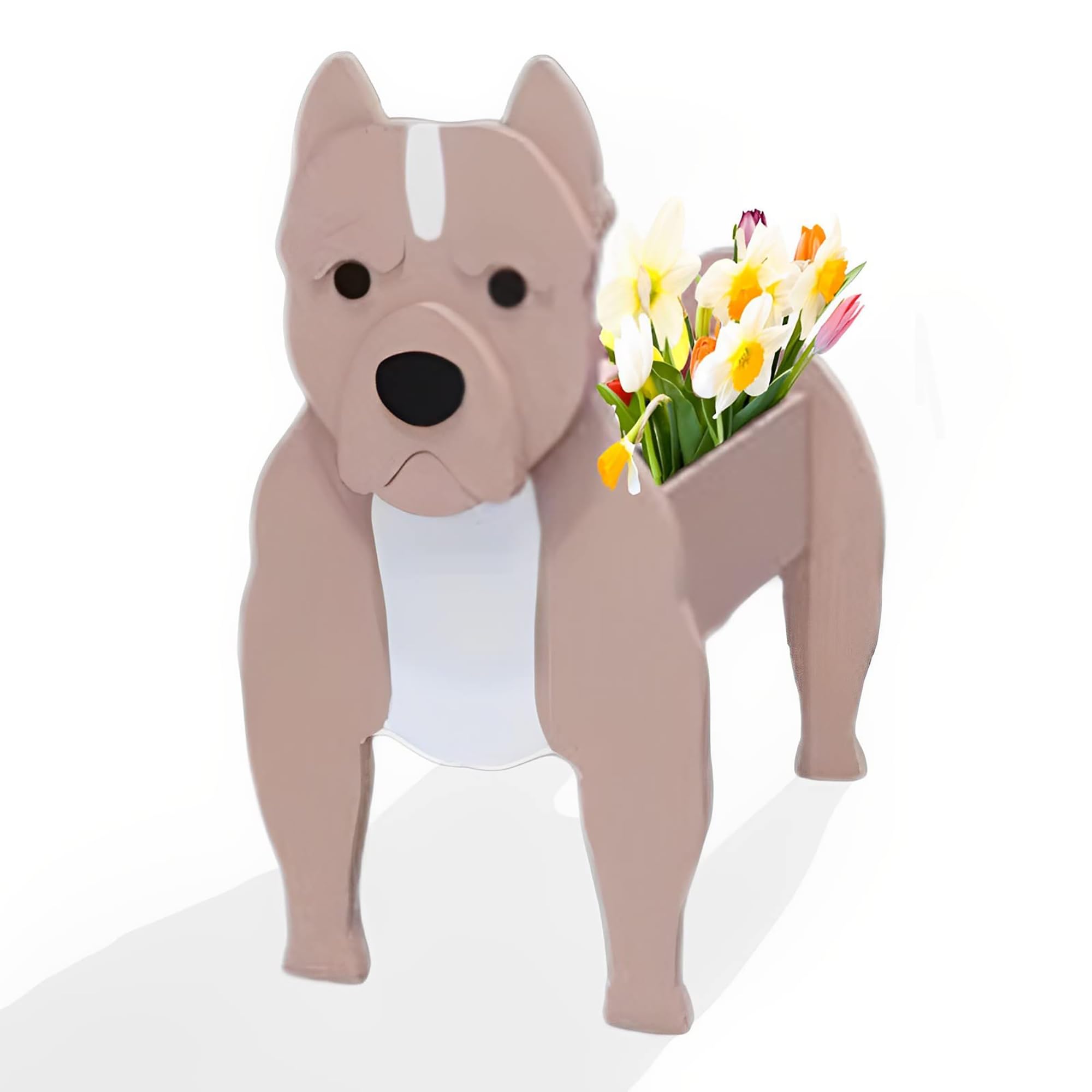 Xinoiiatir Dog Planter Plant Pots, Cute Dog Flower Planter, Indoor/Outdoor Dog Flower Pots, Rectangular Plant Flower Pots Decor Indoor Outdoor Garden Plants DIY Decoration Gift,Bulldog-34cm