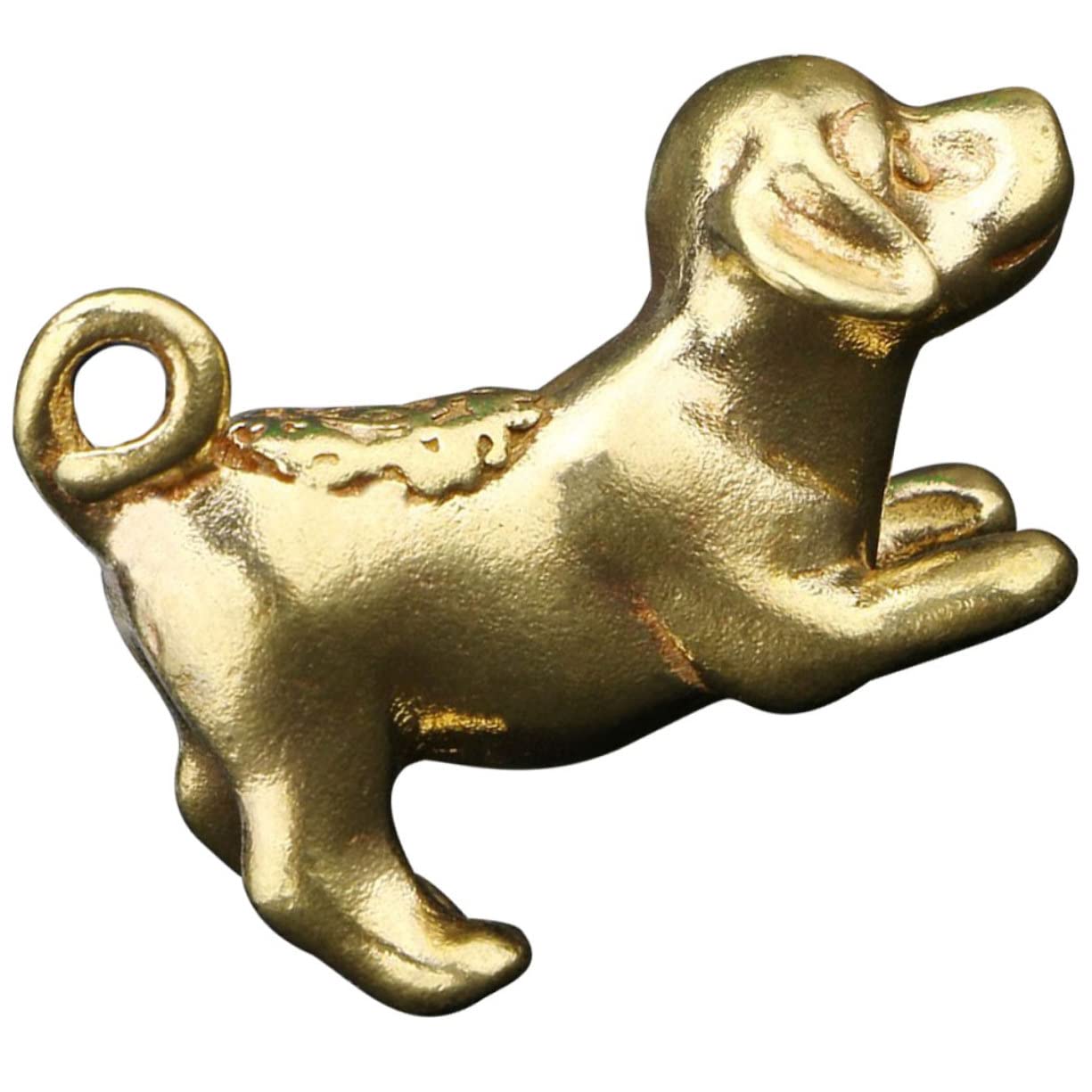 HOLIDYOYO Adorno de Cachorro de latón Mascota Estatua de Perro Globo Figurilla de Animal de latón Estatuilla de Animal de latón Adorno de Perro decoración de Mesa para Perros de Interior