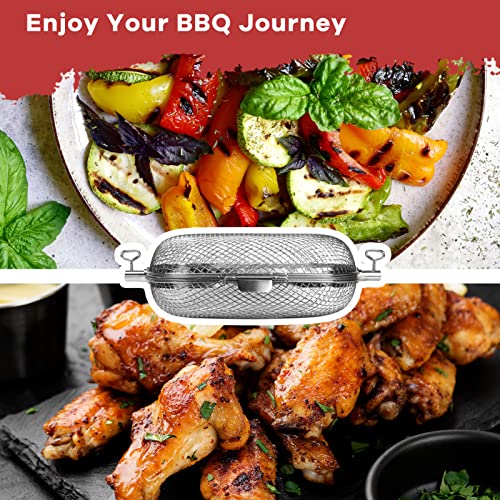 64000 Rotisserie Basket Grill Accessory, Stainless Steel, Capacity Up To 4.5 Lbs, Universal Fits For Most Spit Rods Of Grills Rotisserie #TOP6