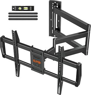 ELIVED YD3037 Long Arm Corner TV Wall Mount for 42-75 Inch TVs - 30" Extension, Full Motion Swivel/Tilt, 99lbs Capacity, VESA 600x400