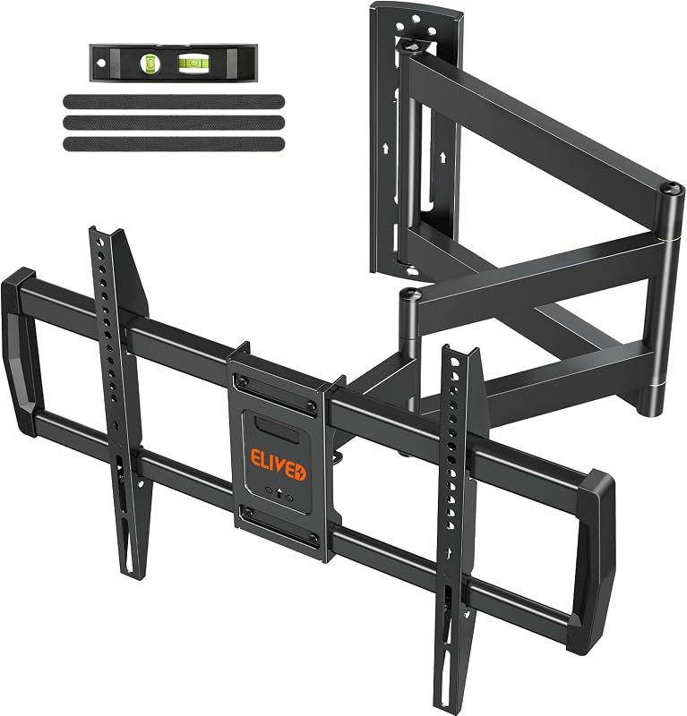 30" Long Arm TV Wall Mount for 42-75 Inch TVs, Full Motion Swivel and Tilt | Single Stud Corner TV Bracket, Long Extension, Heavy Duty Articulating Arms, Max VESA 600x400mm, Holds up to 99 lbs.