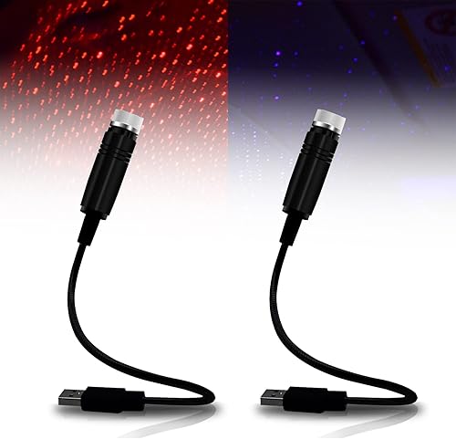 Emrefashion - Mini lámpara de proyección LED, para techo de coche y hogar, romántica luz nocturna USB, para enchufar y usar, mini lámpara de