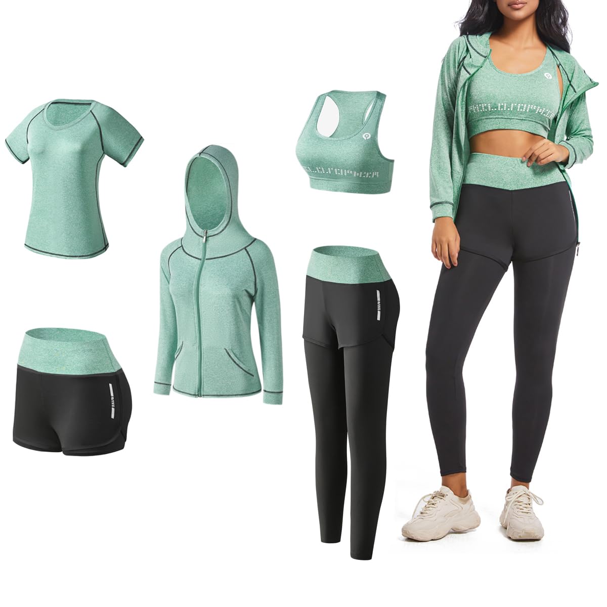 Tracksuit Womens Full Set Gym Sets Sport Running Exercise Workout Yoga Outfits Activewear Sets Jumpsuit Set