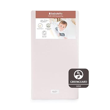 Babyletto Pure Core Crib Mattress, Dry Waterproof Cover, 2-Stage, Greenguard Gold Certified