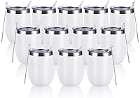 Vista 24 de Lifecapido Paquete de 4 copas de vino de acero inoxidable de 12 onzas sin tallo, vaso de vino aislado, vasos de vino de acero inoxidable con tapas