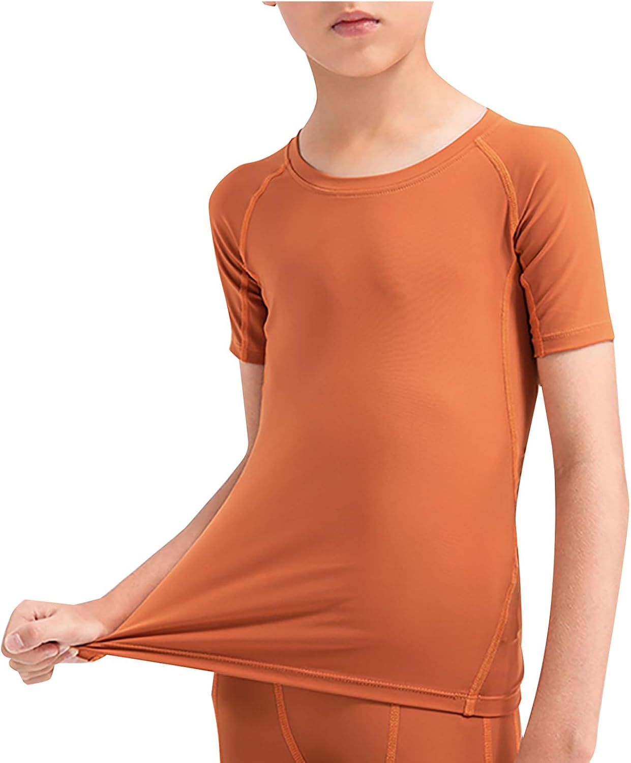 Athletic Compression Shirt for Boys Short Sleeve Undershirt Kids Quick Drying Workout T Shirts Summer Tops 5-12 Years