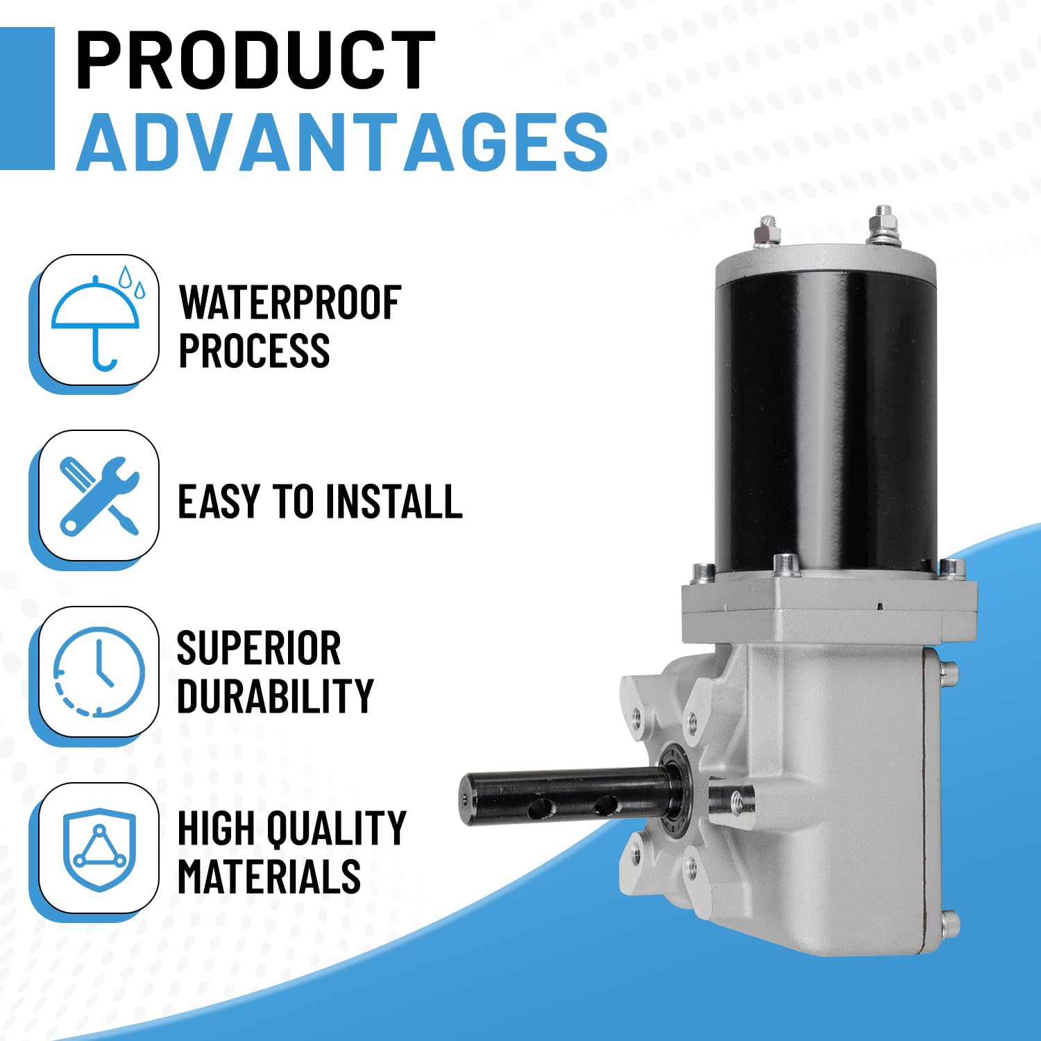 600W 90:1 40RPM Upgraded Electric Tarp Motor Compatible with Dump Trucks up to 28' Length- Universal Tipper Truck Canopy Motor for Dump Truck Tarp System with Chrome Housing Cover