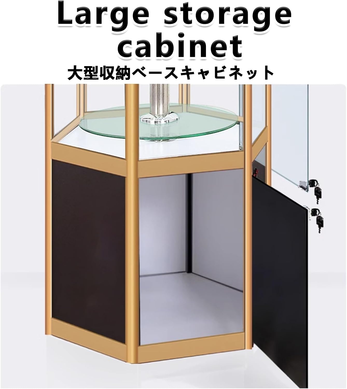 360° Rotating Curio Display Cabinet with Glass Doors,Collectibles Cabinet Display Shelf, with Tempered Glass Doors and Shelves, Floor Standing Glass Curio Cabinet Collection Display Case