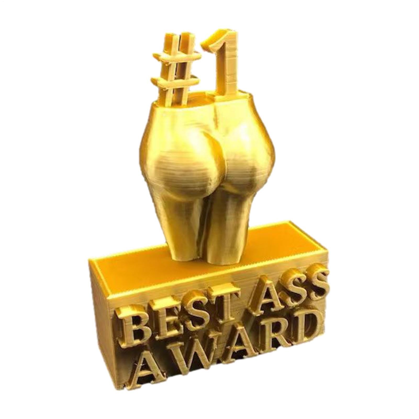 Trophée drôle de résine d'or Best Ass pour détendre l'ambiance au bureau ou salon