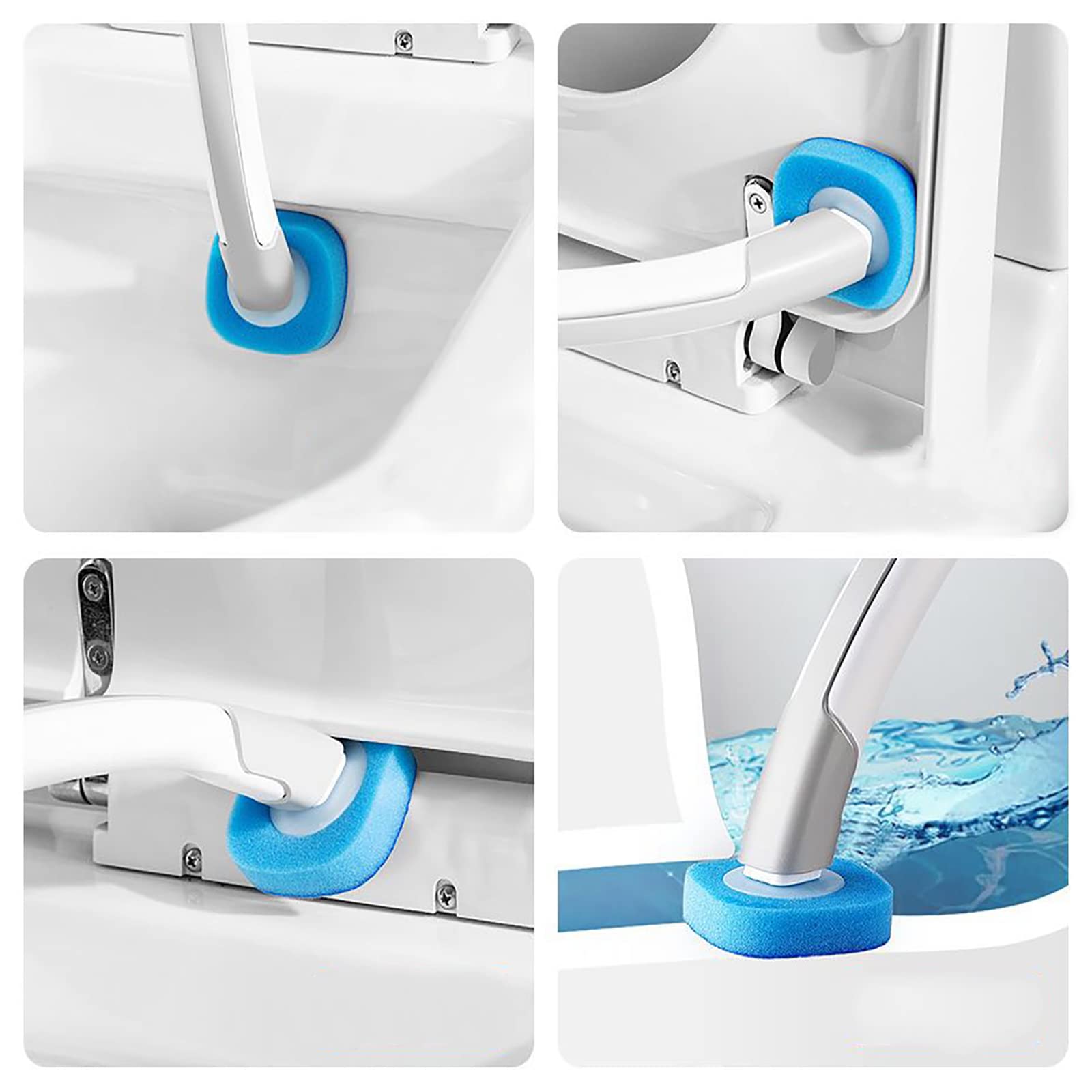 Kit Scopino WC Con Supporto E 8 Testine Sostituibili – Attacco A Muro, Pulizia Profonda E Igienica Per Bagno E Lavandini