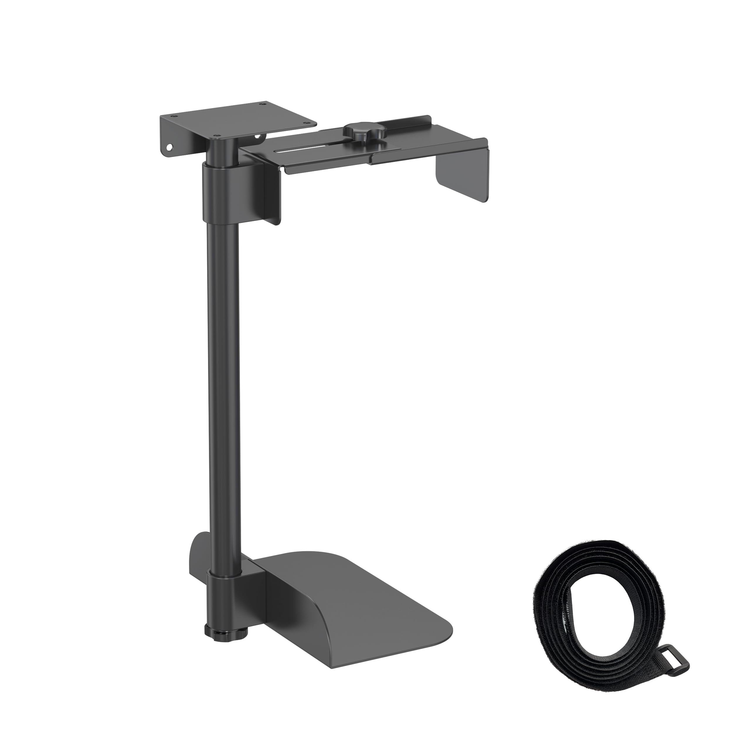 HFTEK PC Halterung Untertisch, CPU Halterung 360° drehbar, höhenverstellbar 12–49 cm, Breite 14–24 cm, Computerhalter für Gaming PC & Tower, bis 15kg - PH50B