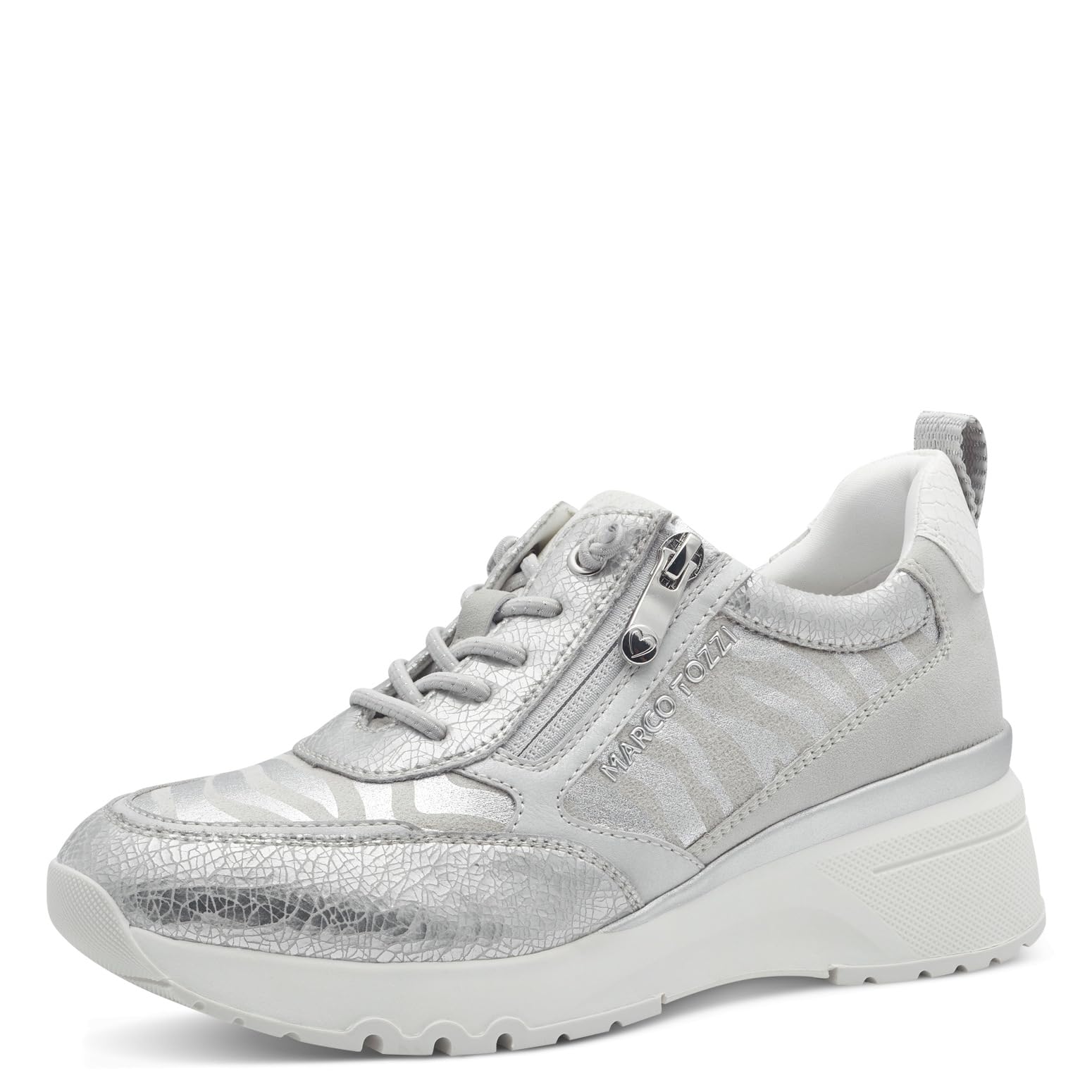 MARCO TOZZI Women's 2-23757-44 Trainers, Silver Comb, 8.5 UK