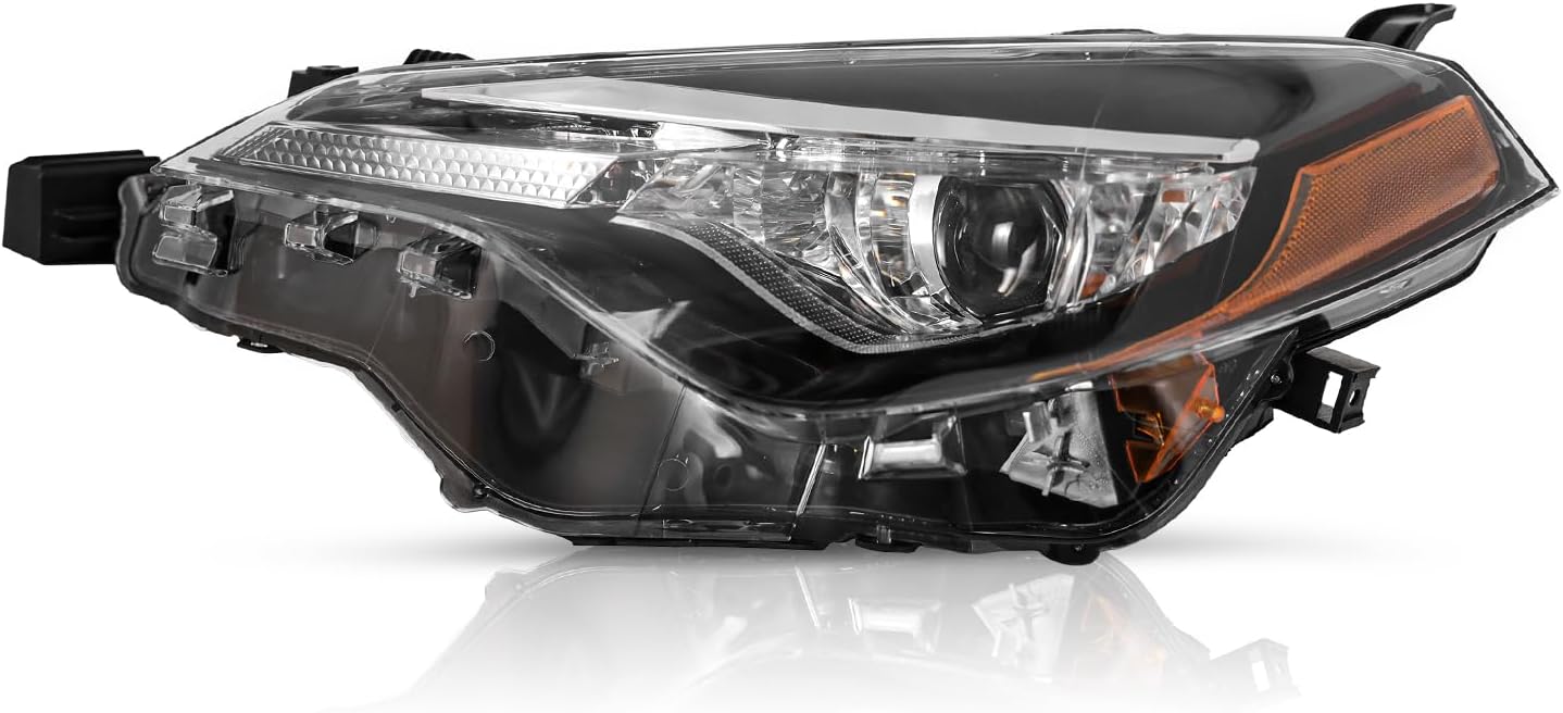 TUSDAR Headlights Assembly for 2017 2018 2019 Toyota Corolla CE/L/LE/LE-ECO OE Projector Headlamp Replacement Passenger and Driver Side