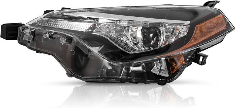 TUSDAR Headlight Fits for 2017 2018 2019 Toyota Corolla CE/L/LE/LE-ECO | Left Drive Side, Factory OE Style Headlamp Assembly, Waterproof Easy Install
