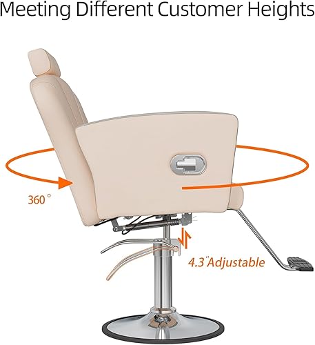 Vista 54 de Silla de salón de altura ajustable para silista de cabello, sillas reclinables de peluquería, silla de peluquería hidráulica, silla de champú Gris