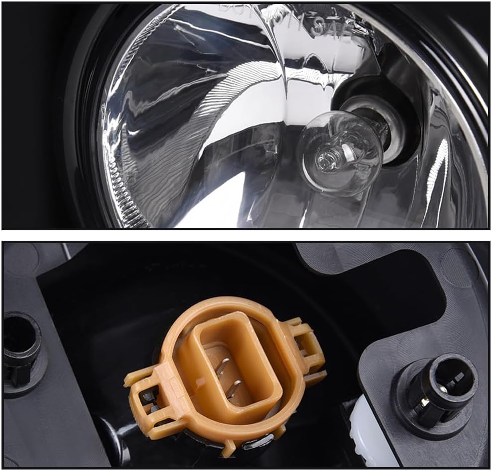 G-PLUS Front Bumper Fog Lights w/Bulbs Compatible with GMC Sierra 1500 Models Only 2014-2015,Clear lens Black Housing GM1038169, GM1039169,22902334,22902335 Factory Style