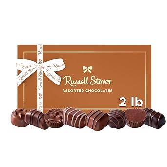 RUSSELL STOVER Assorted Milk & Dark Chocolate Gift Box, 2lb 56 pieces | Milk And Dark Chocolate Treats, Shareable Dessert, Best Gift for Birthday Christmas Mothers Day, Caramel Creme Nut Variety
