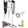 Milk Frother Wand & Electric Stirrer with Stand - Turbo Coffee & Milk Frother Handheld - Hand Held Coffee Mixer Wand & C