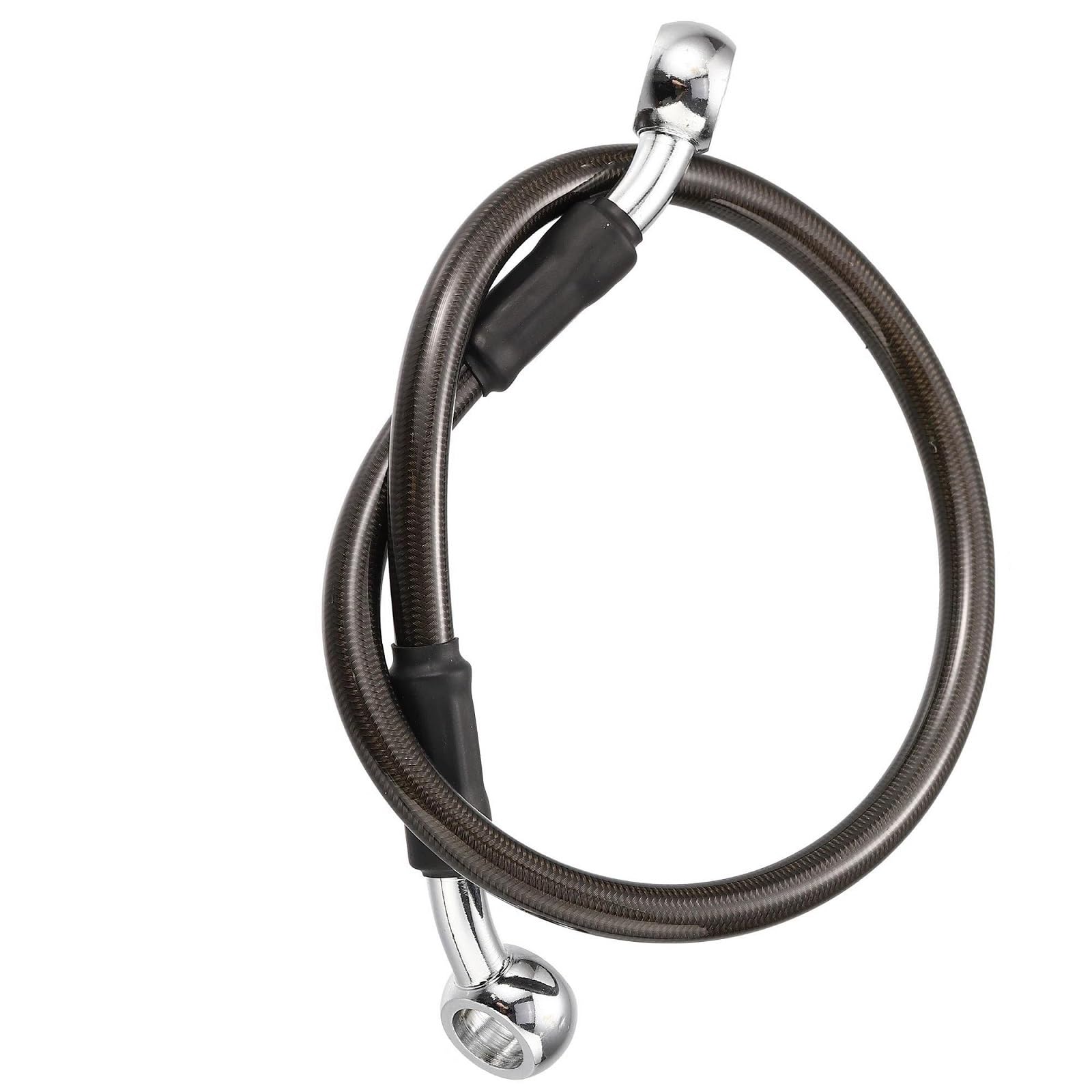 Ksxzw Black- Silver Motorbike Part 40Cm Motorcycle Braided Brake Clutch Oil Hoses Line Pipe Throttle Gas Fuel