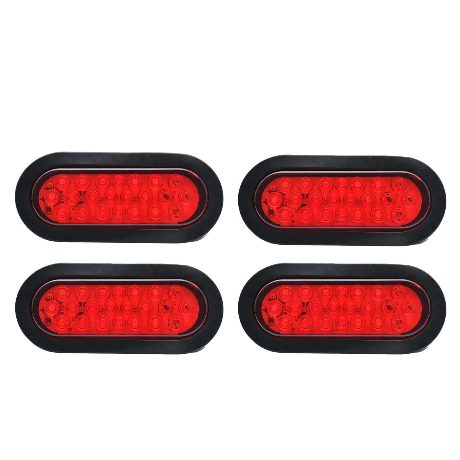 Oval Trailer Lights Super Bright 6 Inchs 22LED Brake Turn Stop Marker Reverse Tail Lights Waterproof for Truck Trailer Trail RV Bus Boat,Red Light,4Pack