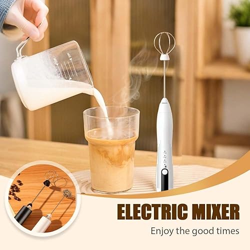 Miniatura 2 de Espumador de leche recargable de mano, mini espumador eléctrico de mano, mezclador de café portátil para café con leche y capuchino, mezclador de