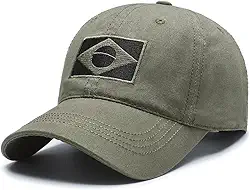 Boné Tático Militar com Bandeira Brasil, Ajustável, Ripstop, Proteção UV50+, Alta Durabilidade