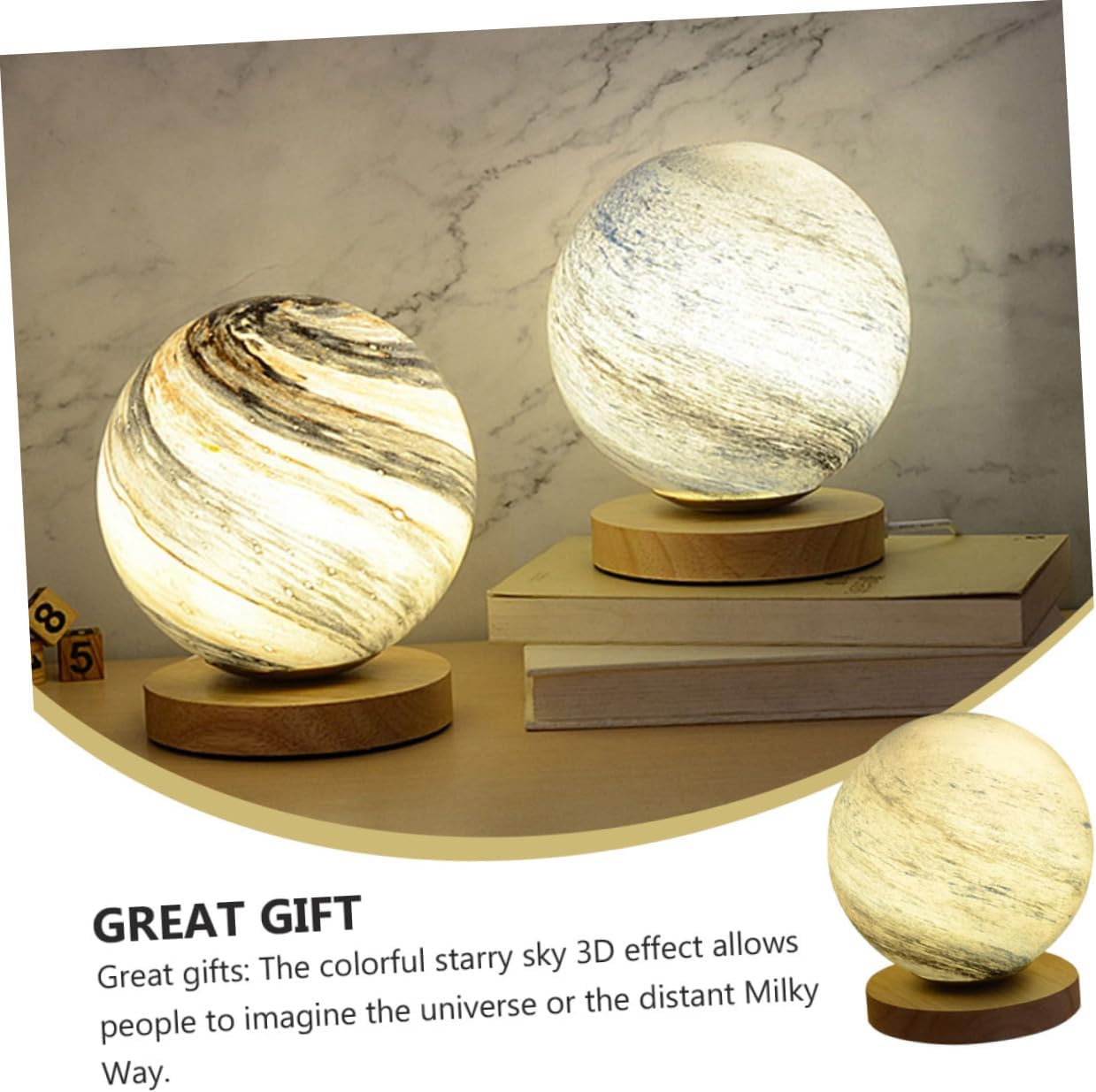 1pc Creative Moon Lamp Glass Led Bedside Night Light Button Romantic Design for Bedroom Decor Unique for Special Occasions