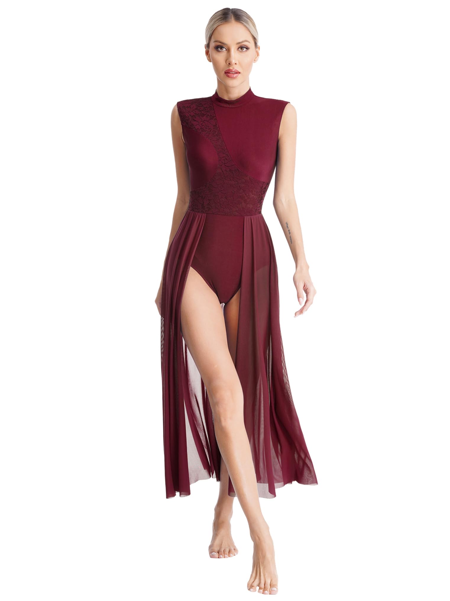 Freebily Vestido De Danza Lírica para Mujer Maillot De Danza Clásica Sin Mangas