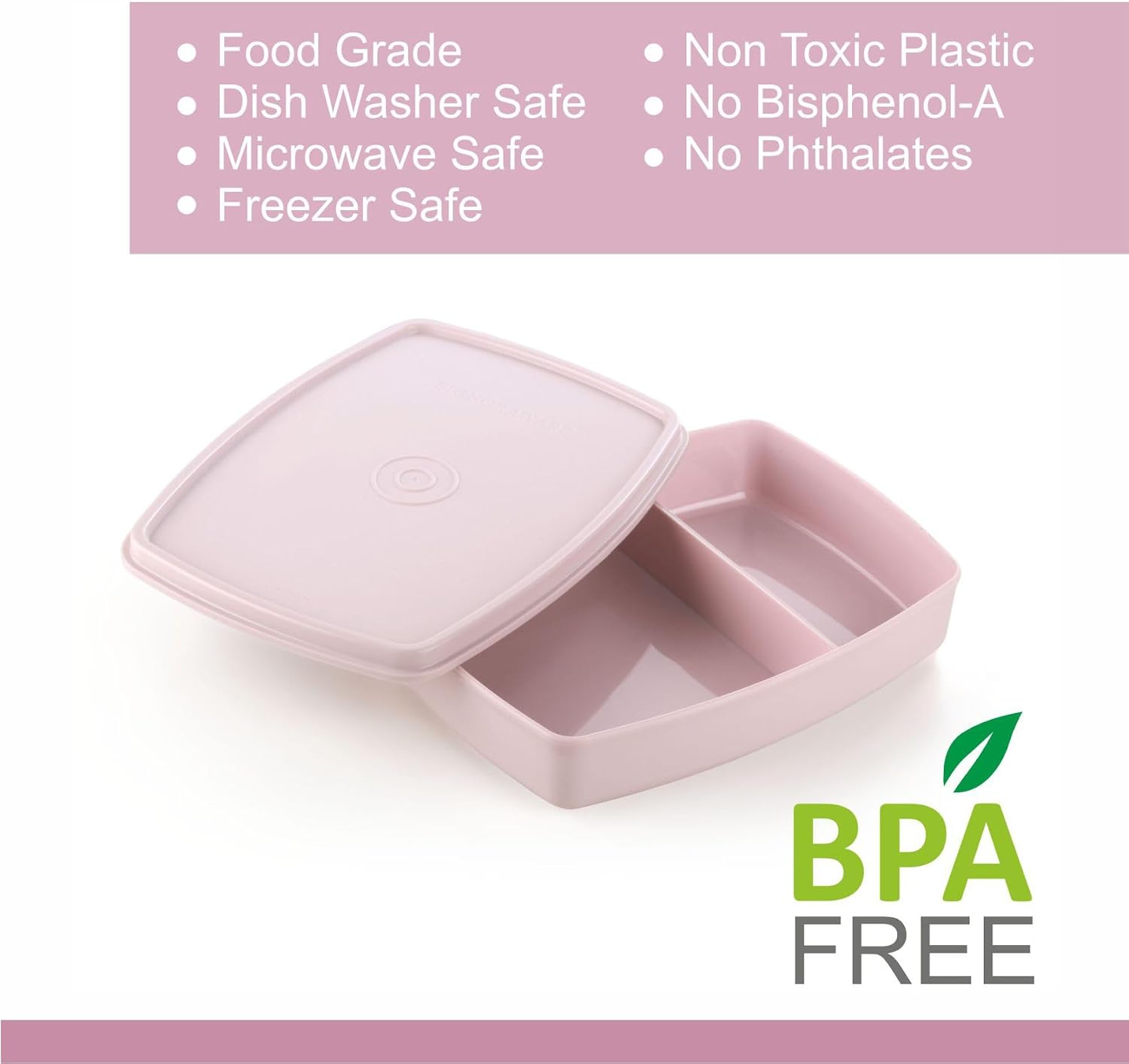 Kids Bento Lunch Box – 3-Pcs Snack Containers for Kids and Adults – 2-Compartment Snack Containers – Small Food Containers for Lunch, Fruits, Snacks –Leakproof, BPA-Free and Dishwasher-Safe image 5