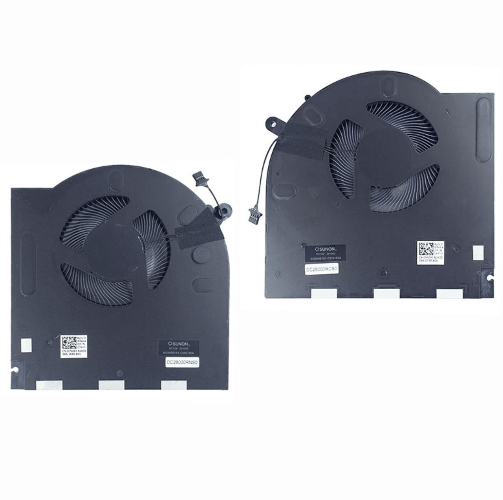 CPU+GPU Cooling Fan Replacement for Dell Alienware M17 R3 R4 P45E Fan DC28000ROSL EG50061S1-1C010-S9A K13087 DC28000RNSL EG50061S1-C060-S9A K13089 RTX30 12V 0H5TYJ 0CNV63