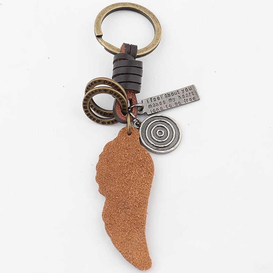 Amazon.com: ZXHStore Vintage Brown Alloy Wing Keychain