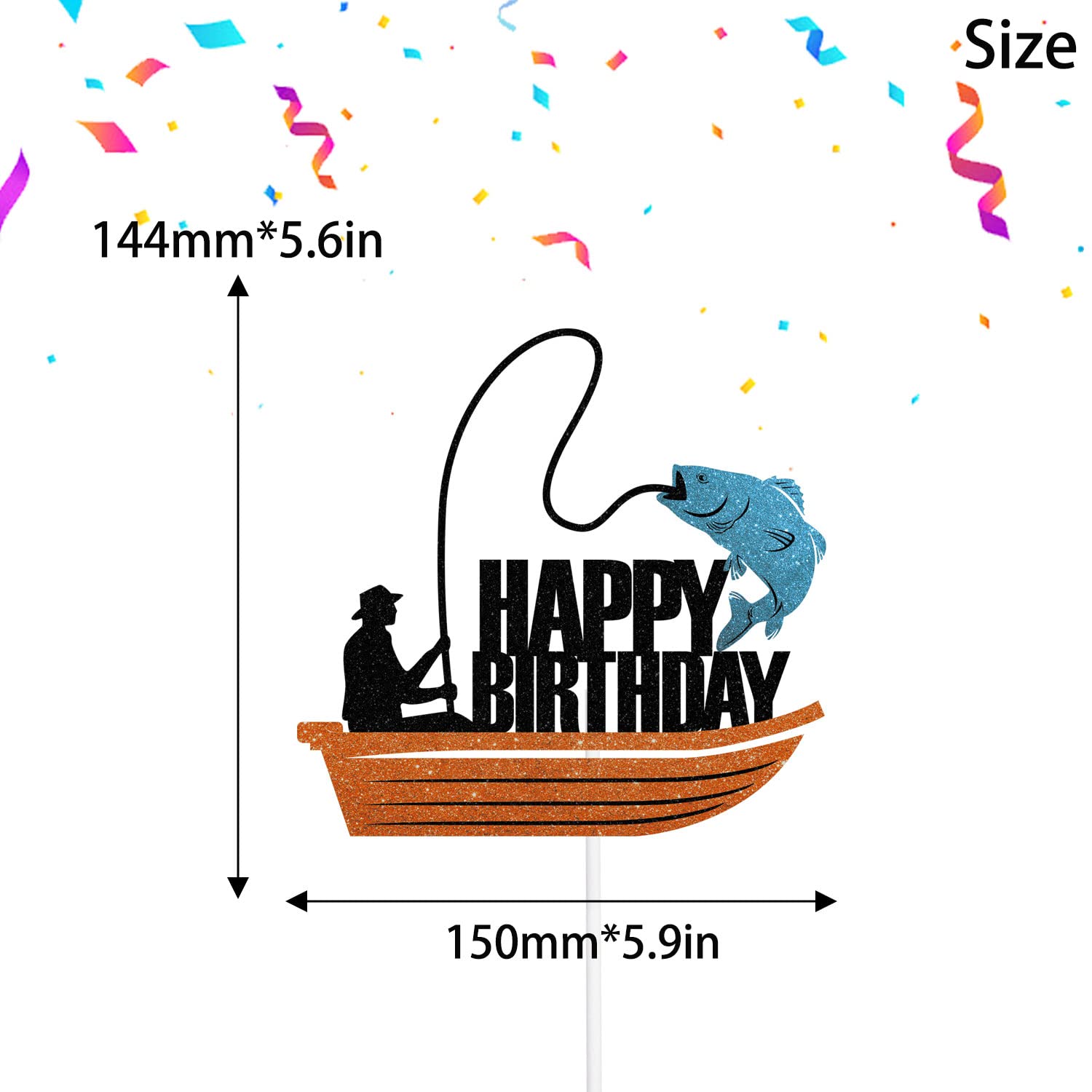 Geosar Gone Fishing Party Dekoration – 50-teiliges Set Mit Banner & Cake Toppers