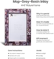 Vista 3 de Marco de fotos chic madreperla hecho a mano vintage 4x6 gris