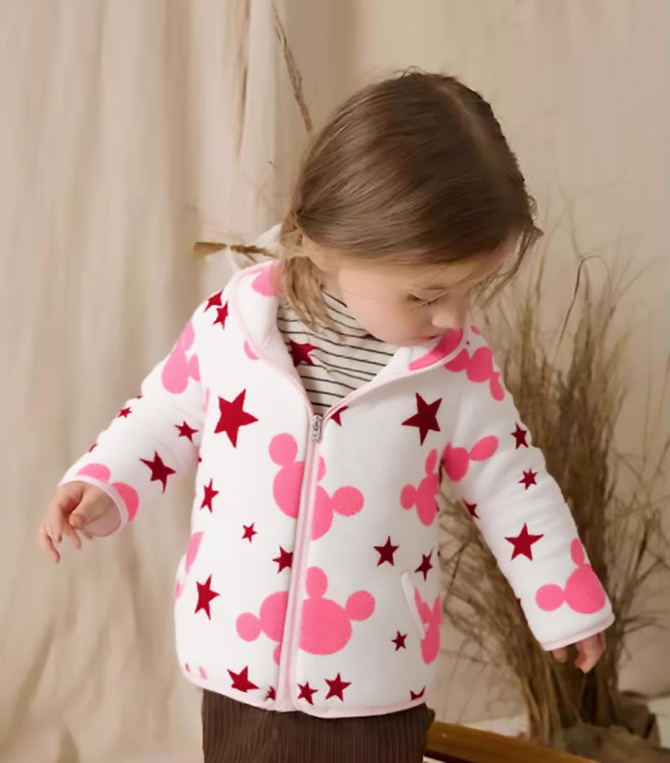 AIWUHE Baby Boys Girls Hooded Fleece Jacket Cute Bear Hoodie Zip Up Teddy Coat Sherpa Winter Warm Outwear With Pocket 1-6Y