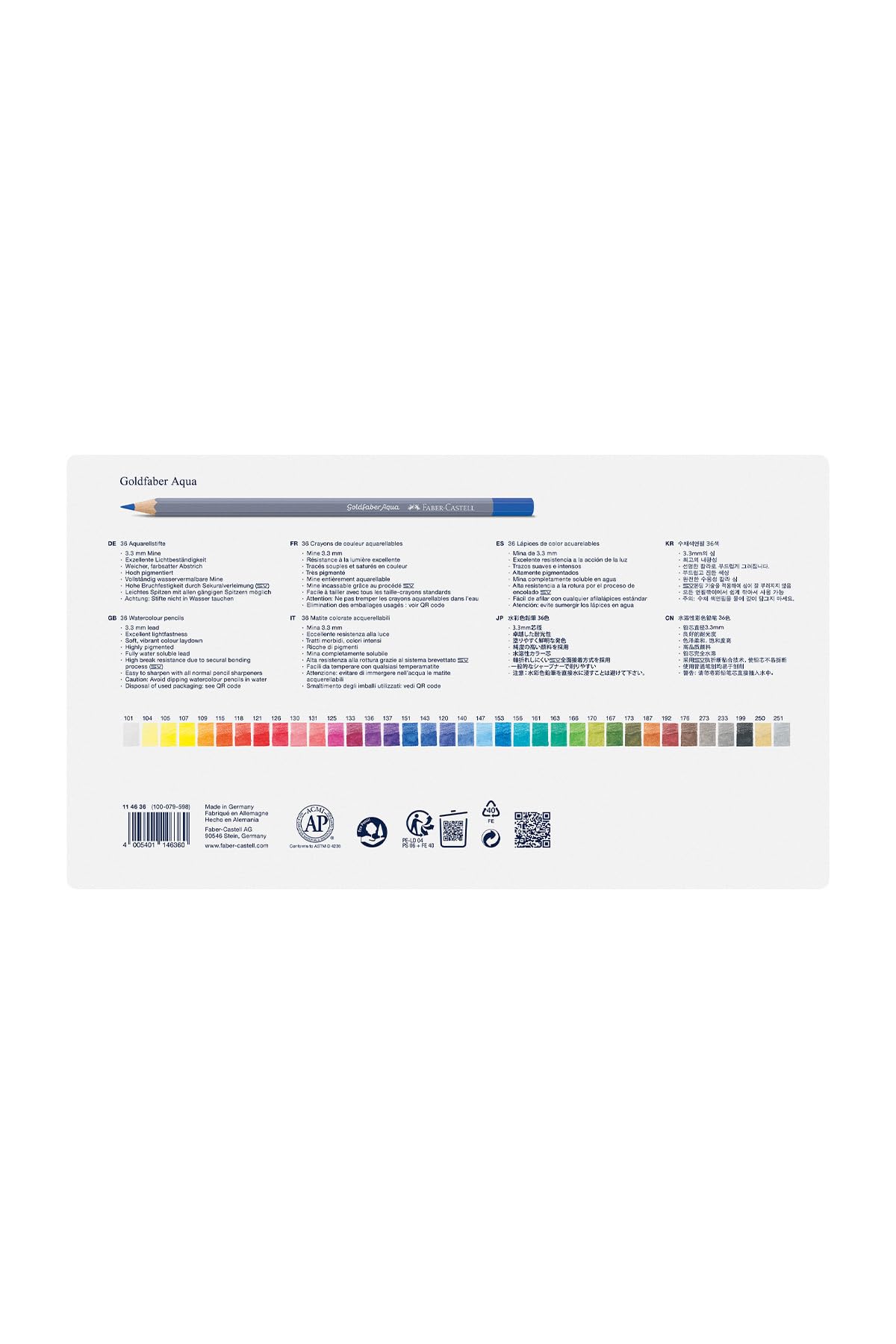 FABER-CASTELL Aquarellstifte GOLDFABER, 36er Metalletui, Sie erhalten 1 Packung, Packungsinhalt: 36 er Etui