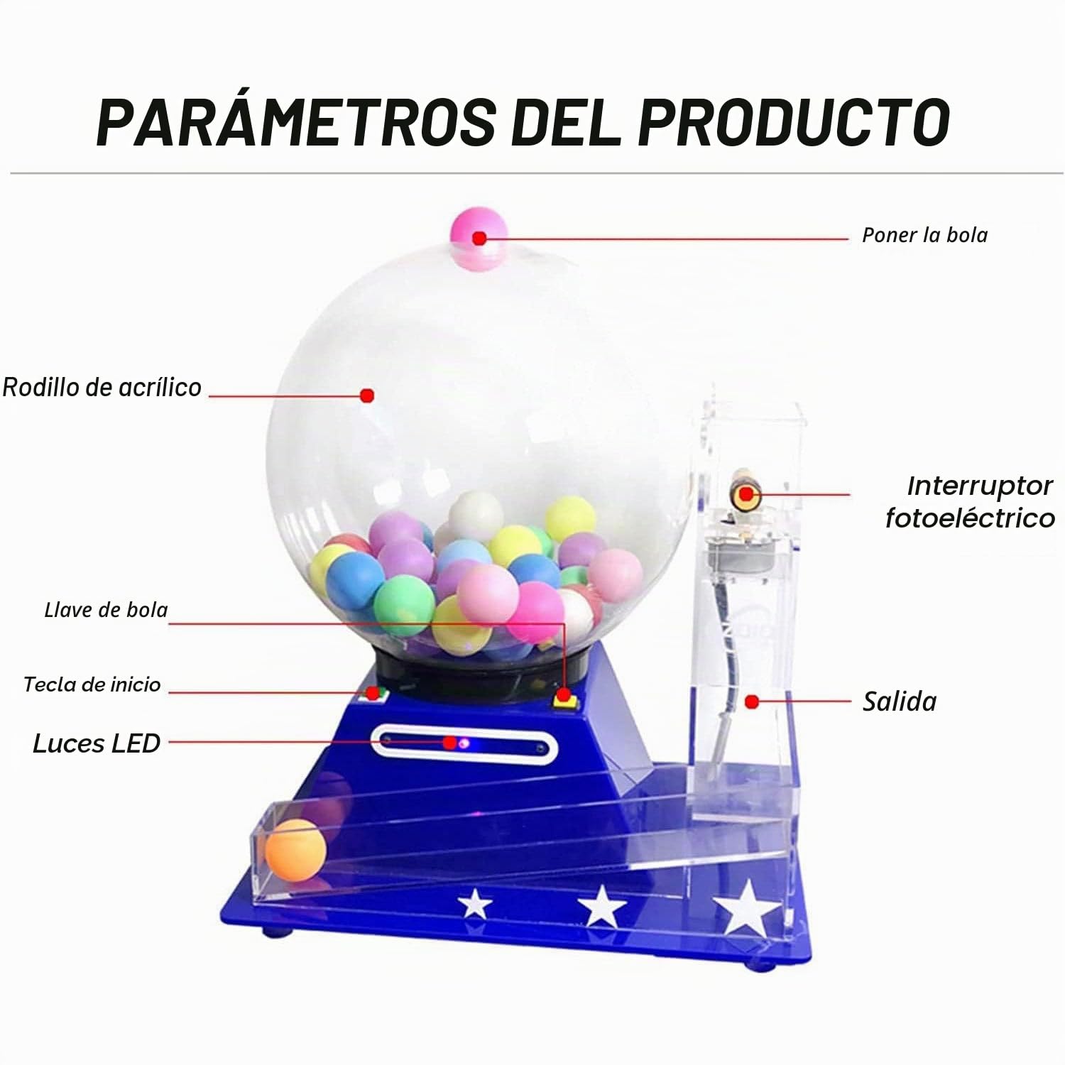 Juego de bingo de lujo, máquina de lotería eléctrica, incluye jaula de bingo, bolas de llamada, fichas coloridas, perfecto para grupos grandes y fiestas