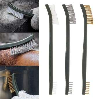 Mini Wire Brush Set, Paint and Dirt Remover, Cleaning Welding Slag and Rust, Handy Steel / Nylon / Brass Brush Suitable for Cleaning Paint / Dirt (3)