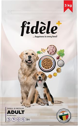 Fidele+ Dry Dog Food 3 Kg Adult Small & Medium Breeds Complete & Balanced Diet Supports Growth, Energy, Joints & Immunity ...