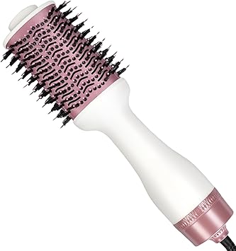 Blow Dryer Brush Hair Dryer Brush in One, 4-in-1 Styler Volumizer with Oval Titanium Barrel, Hot Air Ionic Straightener for Smooth Frizz-Free Volume