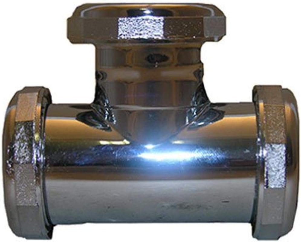 LASCO 03-4011 1-1/2-Inch Chrome Plated Brass Slip Joint Three Sides with Washers and Nuts