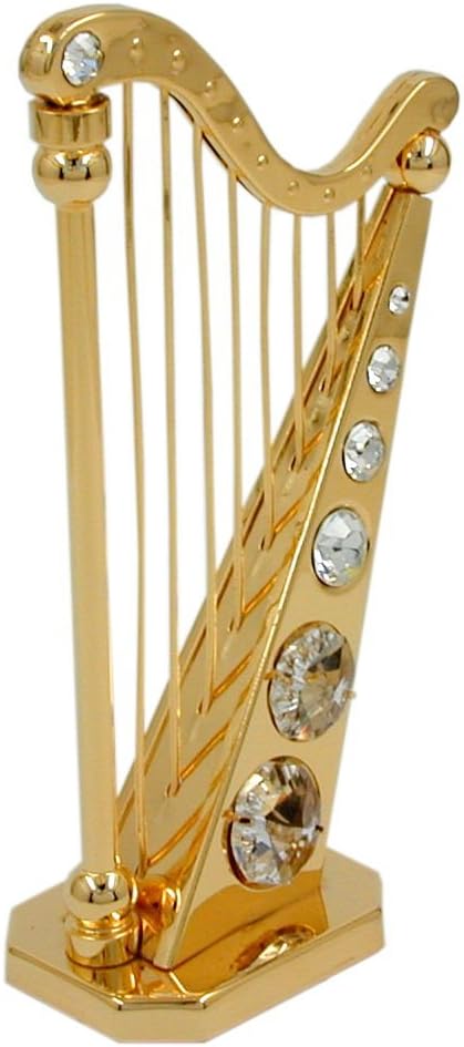 Collectible Figurine HARP Crystal Temptation's Spectra Elements 24K Gold-Plated - Decorative Home Ornament Keepsake Gift Figure Figurine