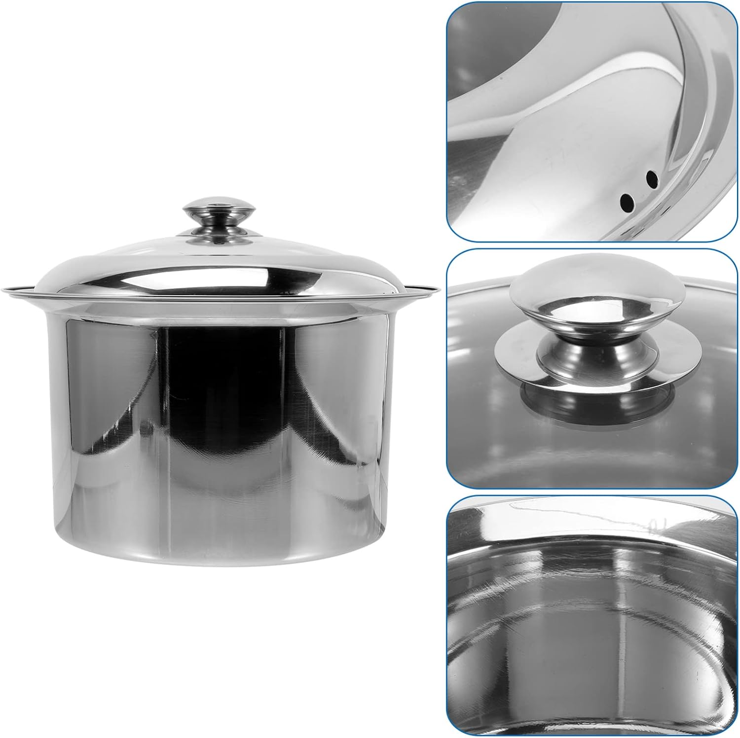 Baluue Thick Urinal for Elderly Portable Stainless Steel Spittoon Bedside Urinal Pan Capacity Practical for Home Travel