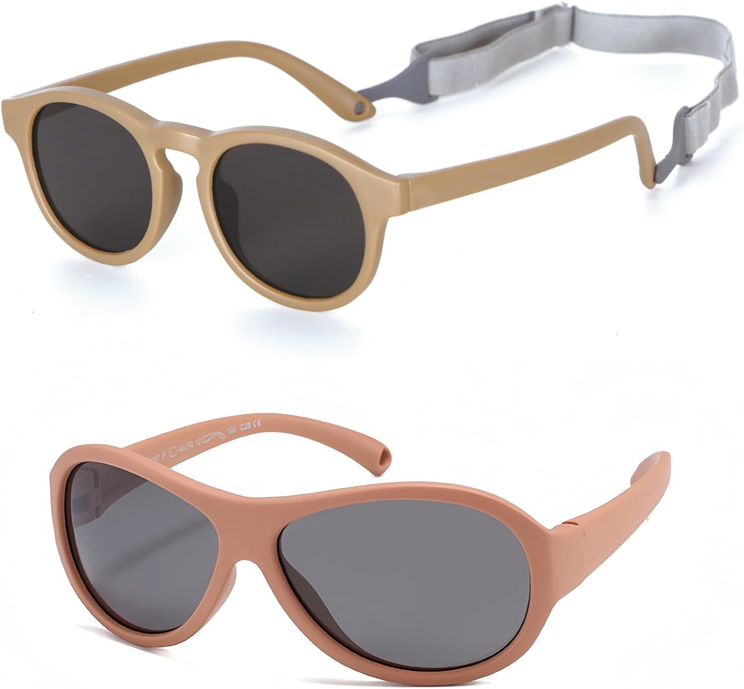 2 Pack TAC Polarized Baby Sunglasses for Little Girls Boys with Strap Blisslet