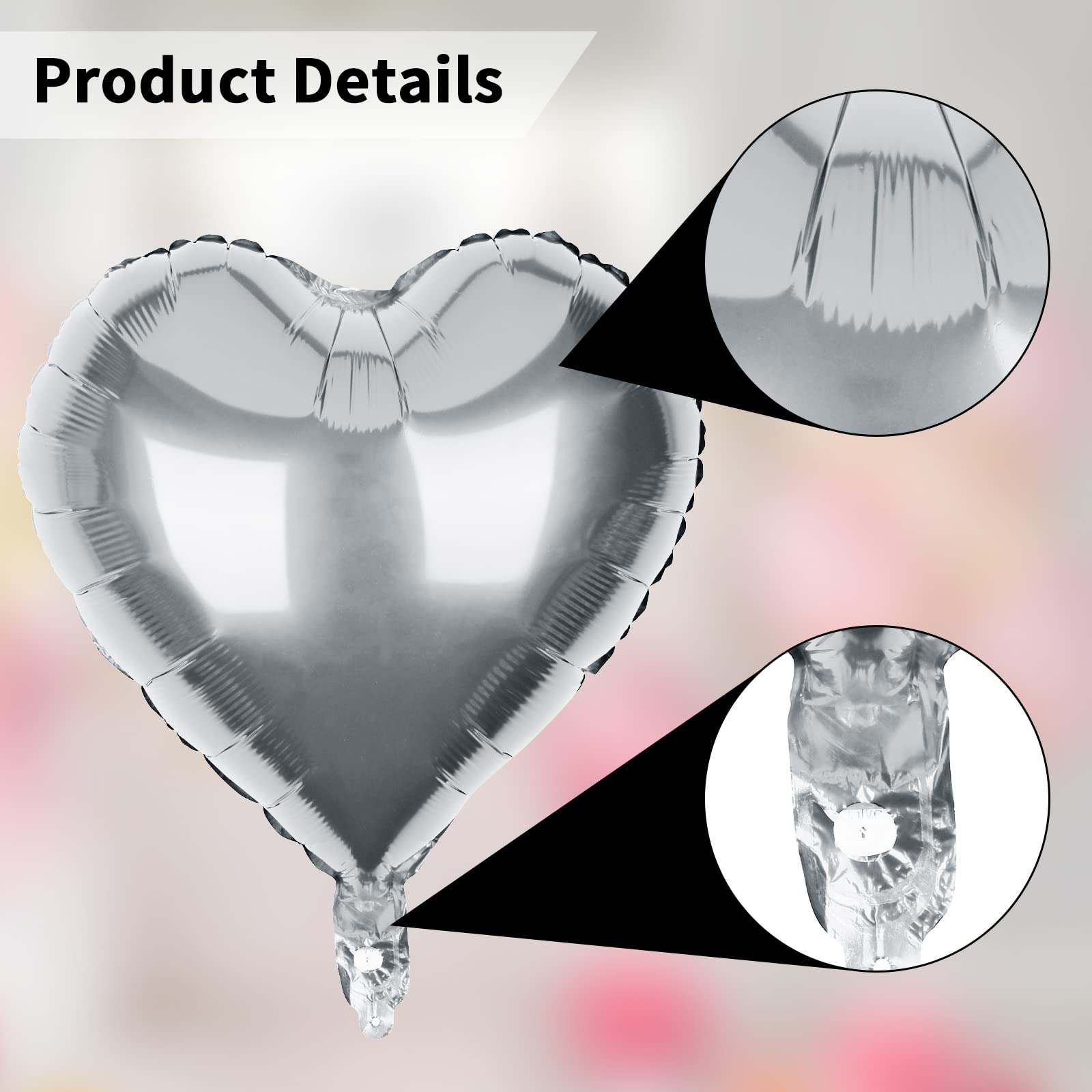 Amazon.co.jp: シルバーハートバルーン 5個パック 18インチ ハート型